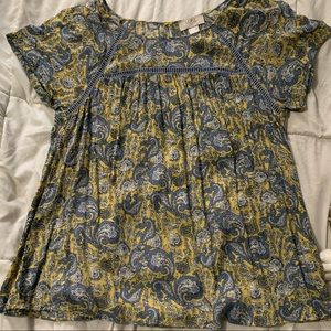 Loft Yellow & Blue Blouse (Sm)